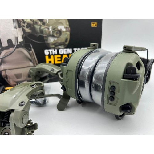 6TH GEN TACTICAL HEADSET тактическая гарнитура, звукосниматель и шумоподавление, активные в Волжском