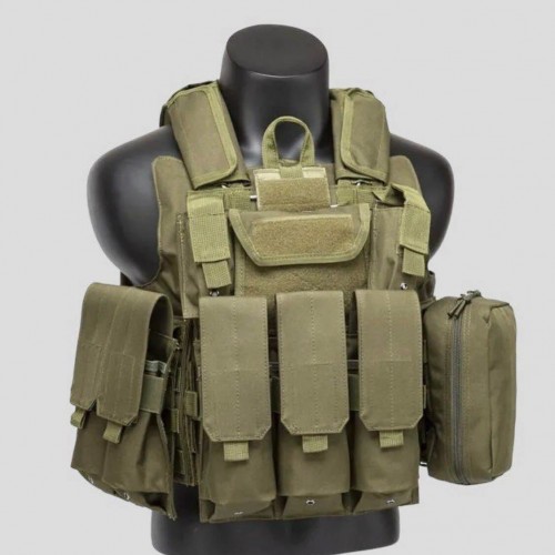 Тактический разгрузочный жилет «5 / пять карманов» с подсумками Tactical Molle Plate Carrier для съемных бронепластин в Волжском