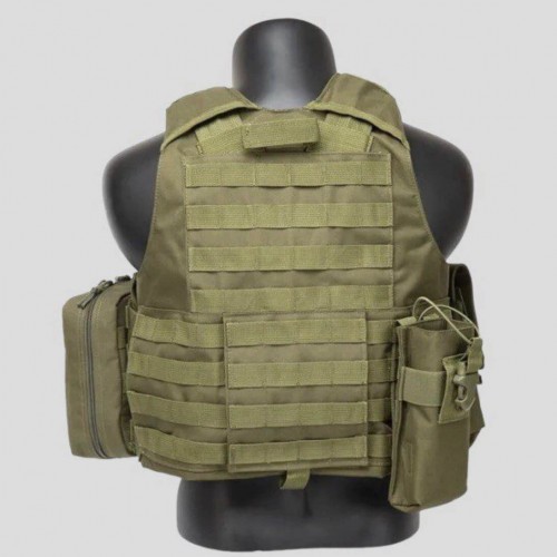 Тактический разгрузочный жилет «5 / пять карманов» с подсумками Tactical Molle Plate Carrier для съемных бронепластин в Волжском