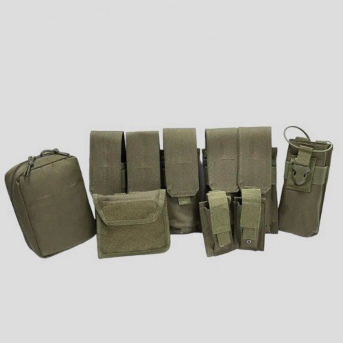 Тактический разгрузочный жилет «5 / пять карманов» с подсумками Tactical Molle Plate Carrier для съемных бронепластин в Волжском